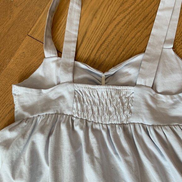 Zara Women's Strappy 100% Cotton Maxi Dress Gathered Front Light Blue Size S - Picture 15 of 16